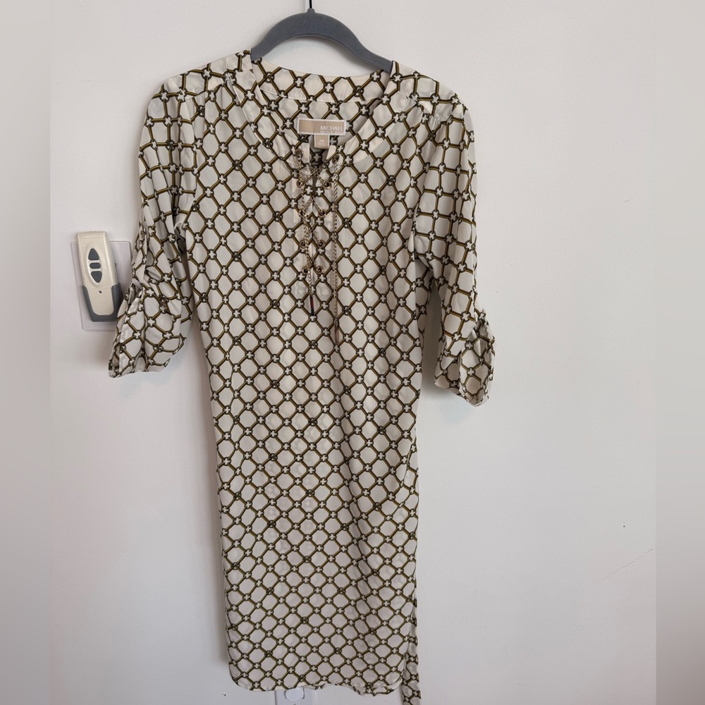 MICHAEL Michael Kors Black and Cream Chain Print Dress size XS